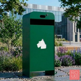 Paperera canina metàl·lica model Hèlix i amb dispensador de bosses